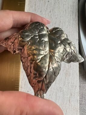 Vintage Buccellati sterling silver leaf dish